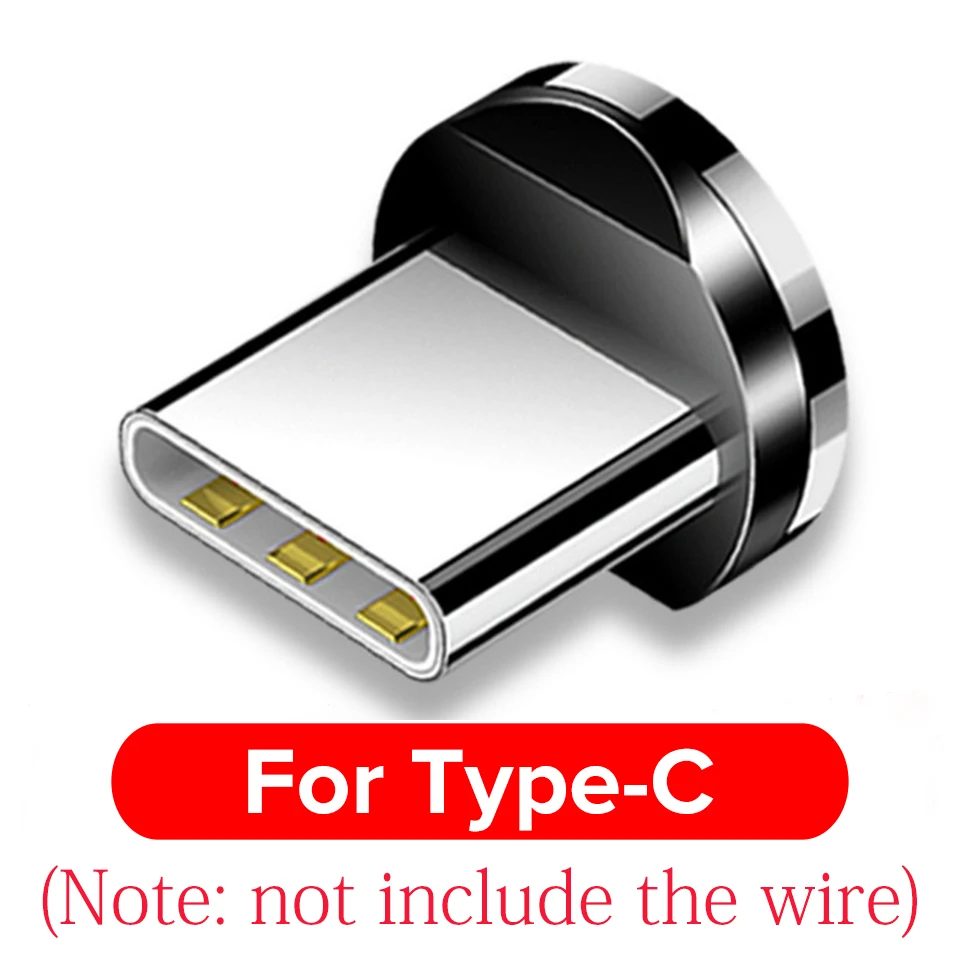 Type C Plug Магнитный кабель Venroii Micro usb type-C для телефона samsung, освещение, магнитное зарядное устройство type C, зарядный провод для передачи данных для huawei Xiaomi 8 - Цвет: Type C Plug