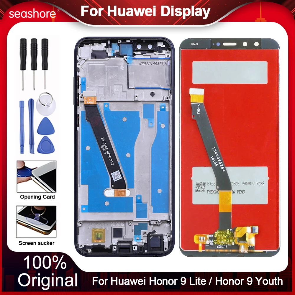 Pantalla LCD original de 5,65 pulgadas para HUAWEI Honor 9 Lite, Digitalizador de pantalla t&aacute;ctil de pantalla Lcd para Honor 9 Lite LLD-AL00, pieza de repuesto-0
