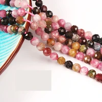 wholesale tourmaline faceted beads 2 6mm natural stone beads loose spacer multicolor for jewelry making diy handmade bracelet