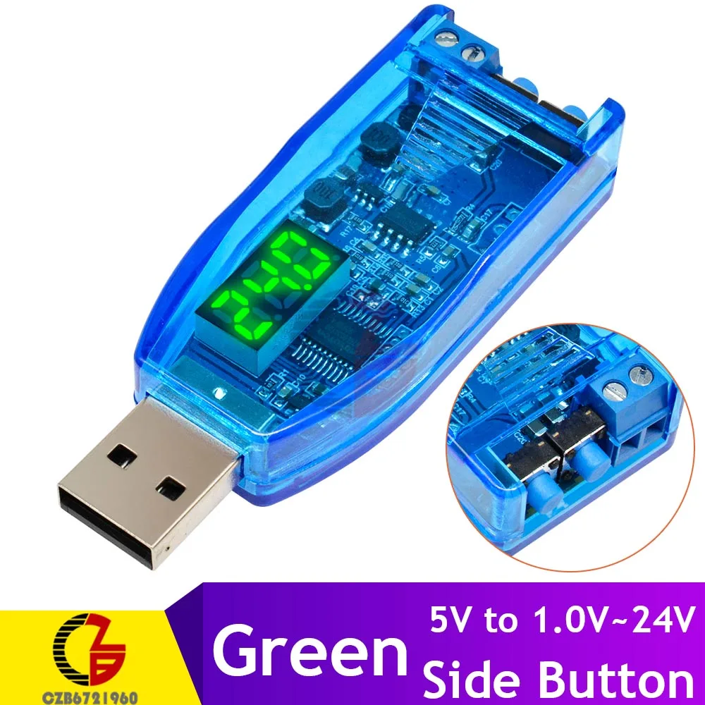 Фото USB DC-DC понижающий модуль питания с вольтметром от 5 в до 9 12 В 24 усилитель USB DC-DC понижающий модуль питания с вольтметром от 5 в до 9 12 В 24 усилитель