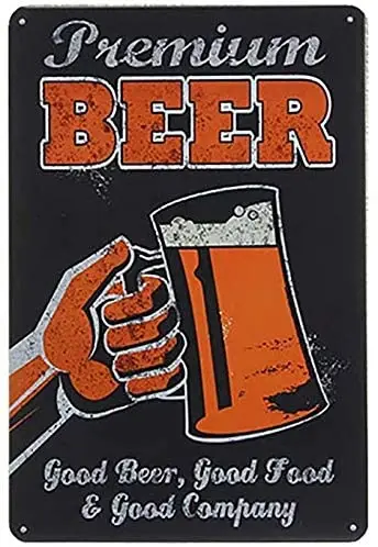 

Tin Sign Beer Poster Beer Vintage Retro Bar Club People Cave Retro Decoration 8x12 Inch