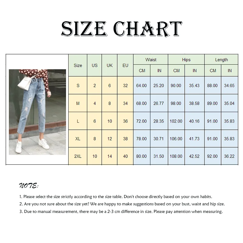 

Ripped Jeans Womens Harem Denim Pants Light Color High Waist Streetwear Women Beggar Pants Casual Style Females Cropped Trousers