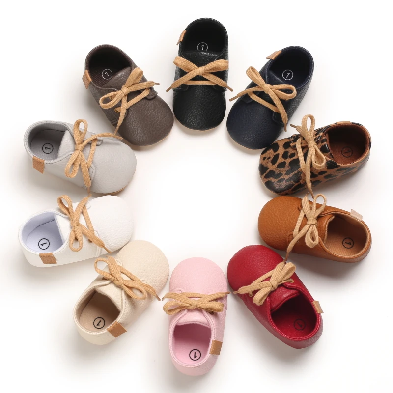 

Soft Leather Baby Moccasins Shoes Newborn Rubber Sole First Walkers Boys Toddler Shoes Infant Girls Anti-slip Prewalkers