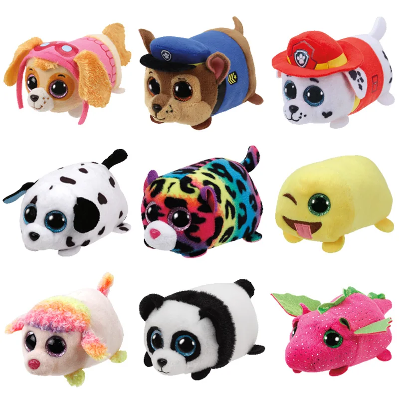 

10cm Ty Beanie Big Eyes Mini Dolls Screen Wipe Animal Plush Dolls Dinosaur Crocodile Seal Unicorn Rabbit Kids Christmas Gift Toy