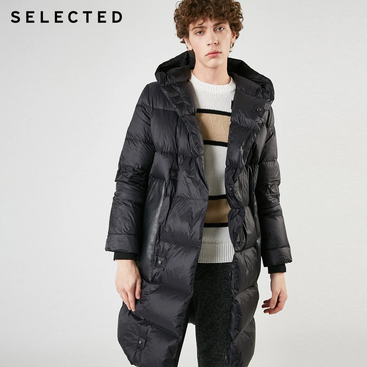 Мужская парка средней длины верхняя одежда приталенный пуховик с капюшоном