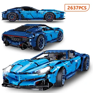 city technical mini super sports car model moc building blocks famous bugatti racing vehicle bricks educate toys for children free global shipping
