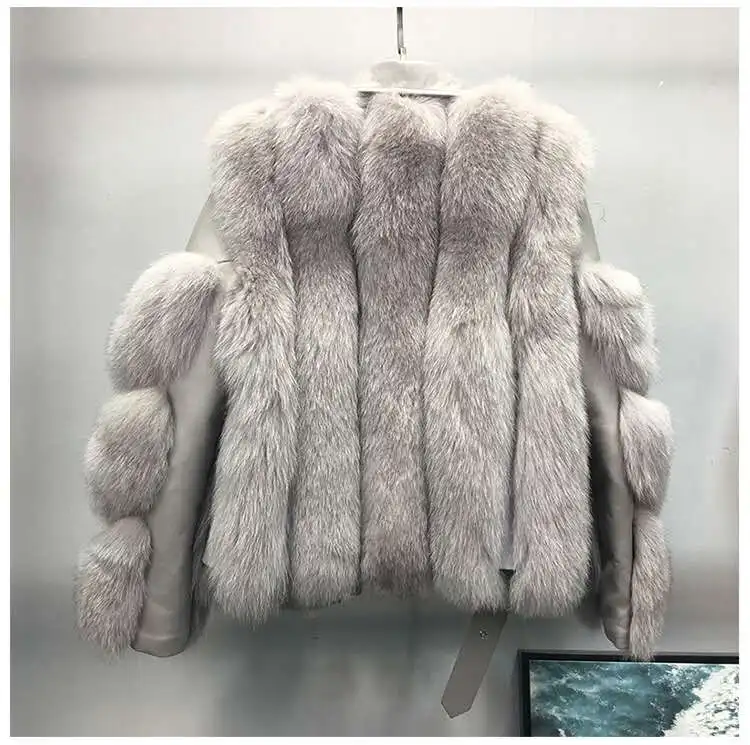 Women's 2020 New Imitation Fox Fur Coat Female Young Short Zipper Pocket Street Mujer Outwear Ladies Long Sleeve Fashion B11