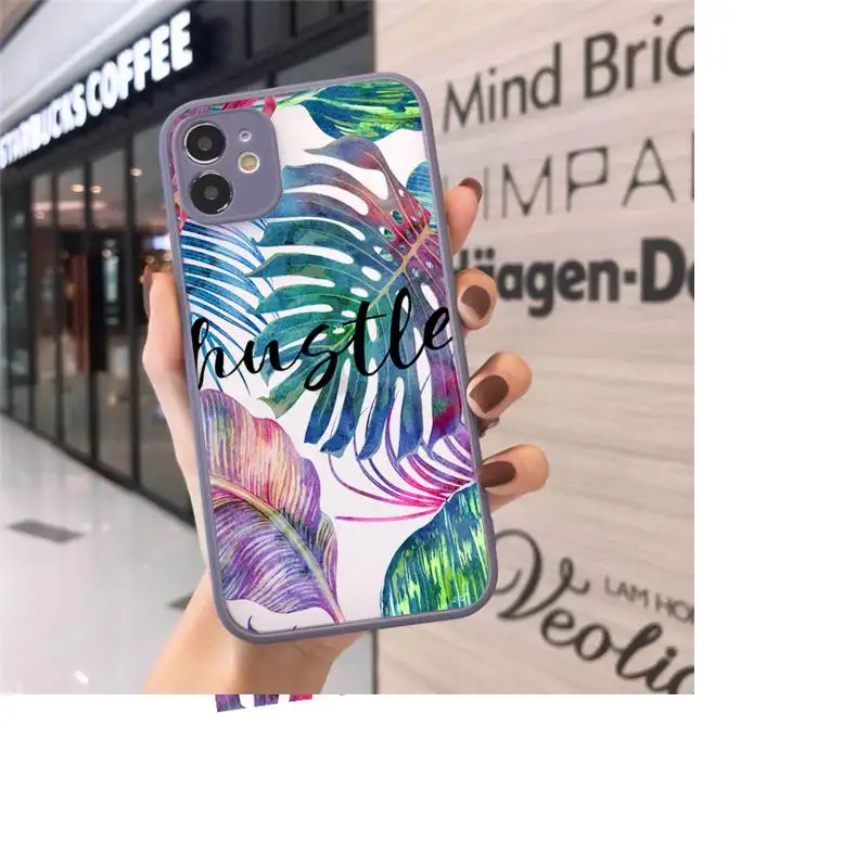 

Summer OF Palm Leaf Banana Leaf Flower Plants Phone Cases matte transparent For iphone 7 8 11 12 plus mini x xs xr pro max cover