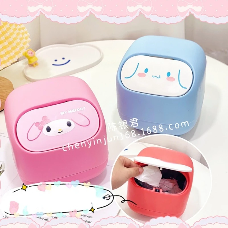

Waste Bin Desktop Mini Trash Can Car Garbage Storage Basket Portable Household Table Sundries Melody Office Supplies for Indoor