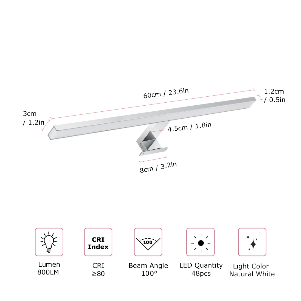 

10W/5W LEDs Mirror Lights Bathroom Cabinet Light Make-up Mirror Lights Wall Lamp Vanity Light IP44 800LM 4000K/6000K Neutral