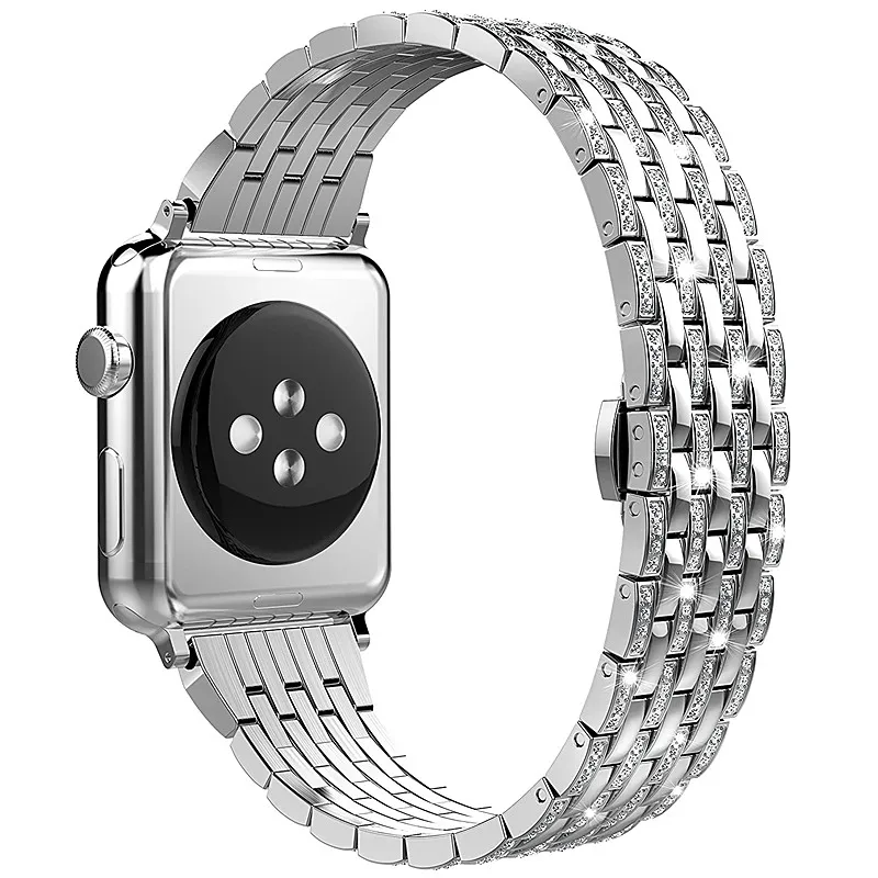 

Luxury Diamond Strap for Apple Watch SE Band Series 6 40mm 38mm IWatch Band 6 5 4 3 2 1 42mm 44mm Stainless Steel Bracelet