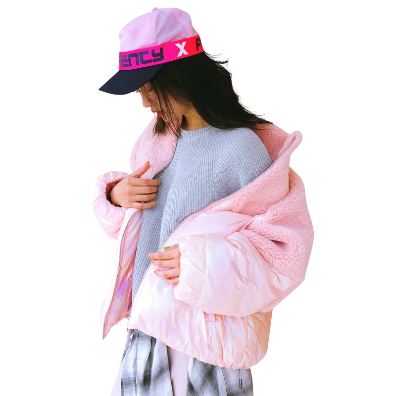 Женский осенний и зимний Новый пуховик из овечьей шерсти Лоскутная куртка