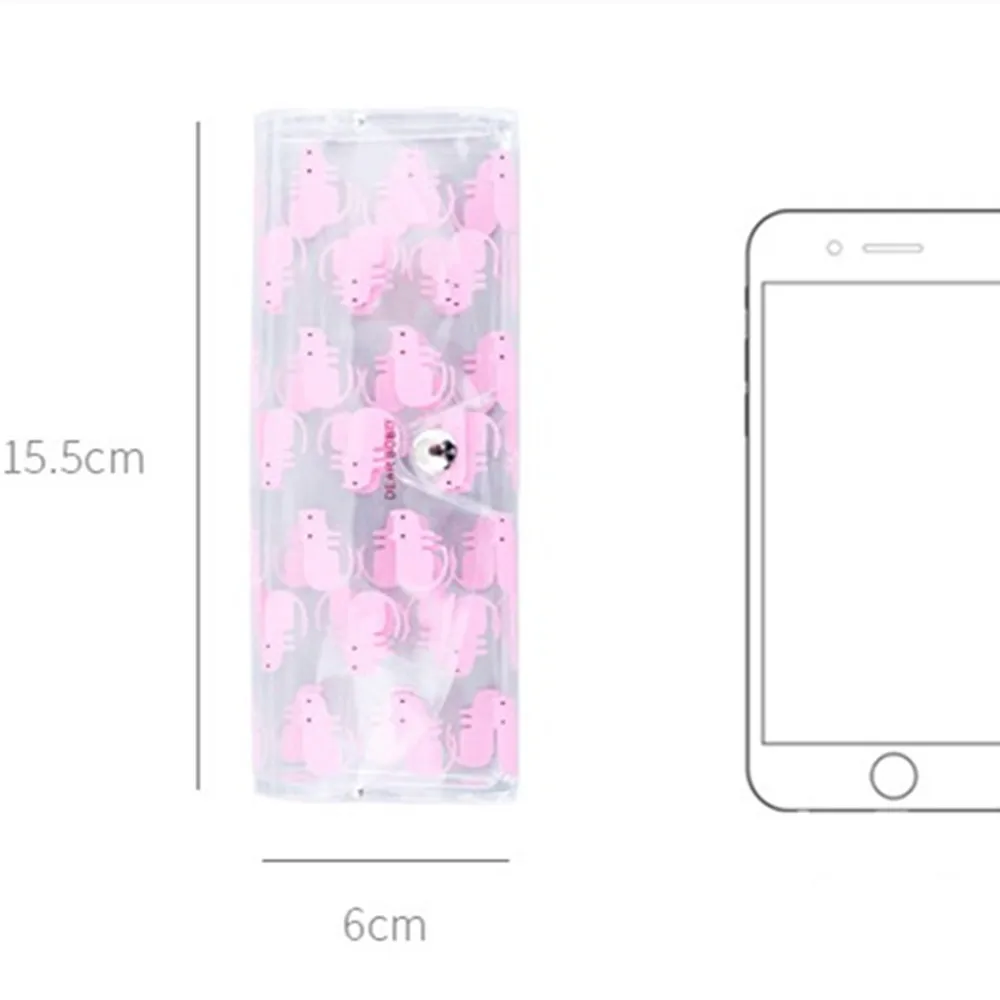 Мультяшный милый дорожный женский прозрачный ПВХ футляр для очков защитный