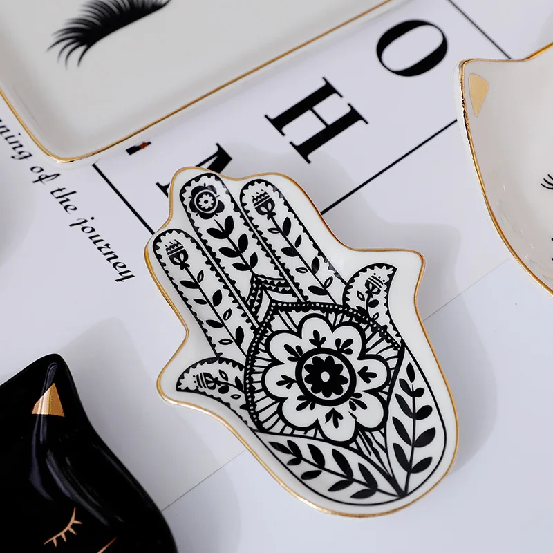 Креативная керамическая тарелка для ювелирных изделий небольших искусственная