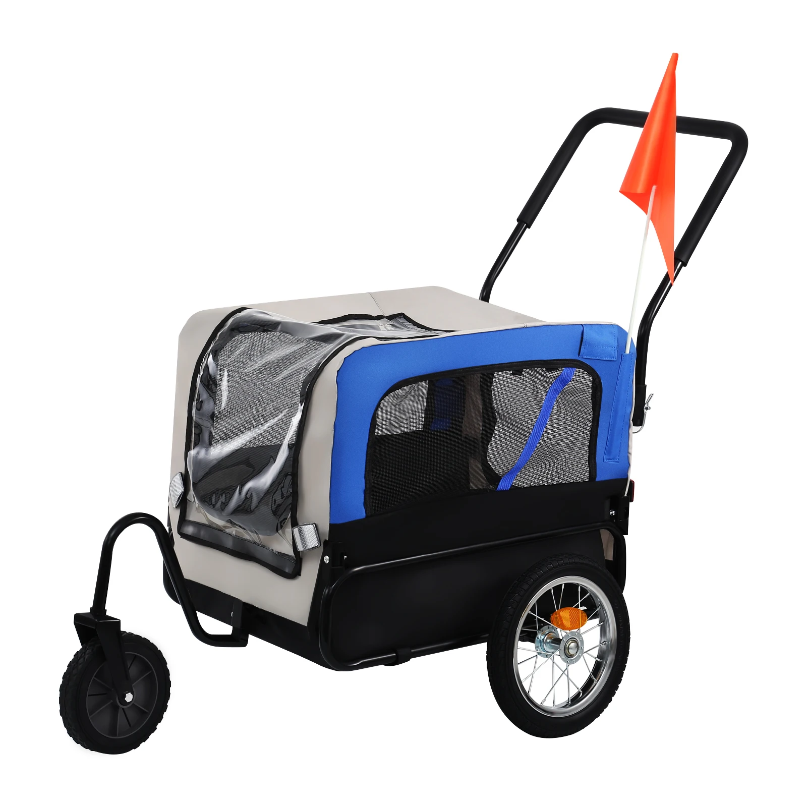 Yonntech 2 in 1 Convertible Wheels Bike Pet Dog Trailer Jogging Stroller Cargo Trolley Push Carts Storage Cart | Дом и сад