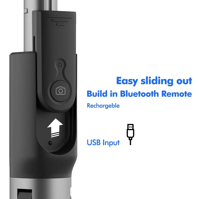 

1-Axis Handheld Gimbal Stabilizer for Smartphone, Time-Lapse Object Tracking, Pan-Tilt Tripod with Built-In Bluetooth Remote(Bla