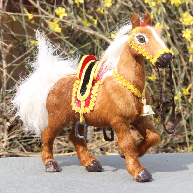 

simulation horse hard model polyethylene&furs horse ornaments handicraft home desktop decoration gift a3919