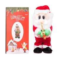 creative christmas electric santa claus with saxphone twisted shaking hip singing dancing wiggle doll xmas decoration ornament