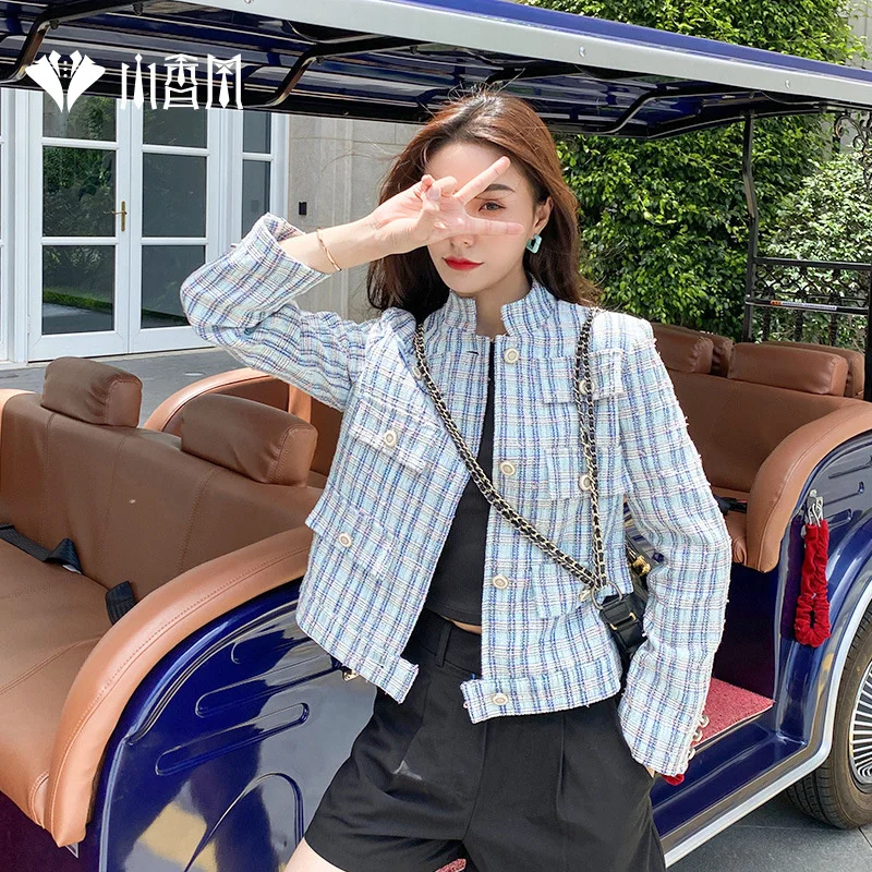 

Small fragrant wind coat female autumn and winter 2021 French new style versatile little celebrity Wang Yibo same short top