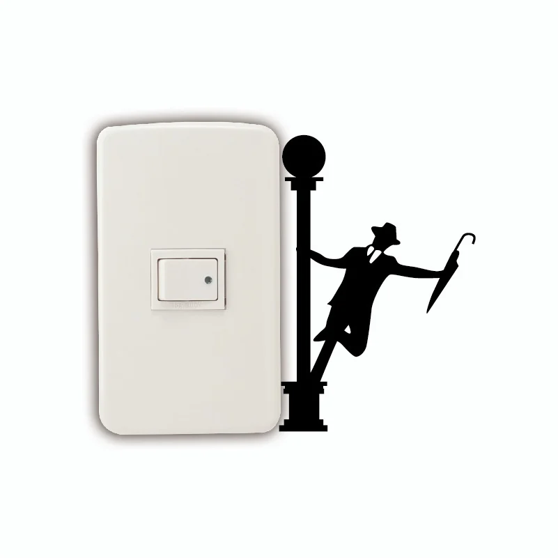 12*8 см наклейка с переключателем пения под дождем пленка Настенная Наклейка Декор