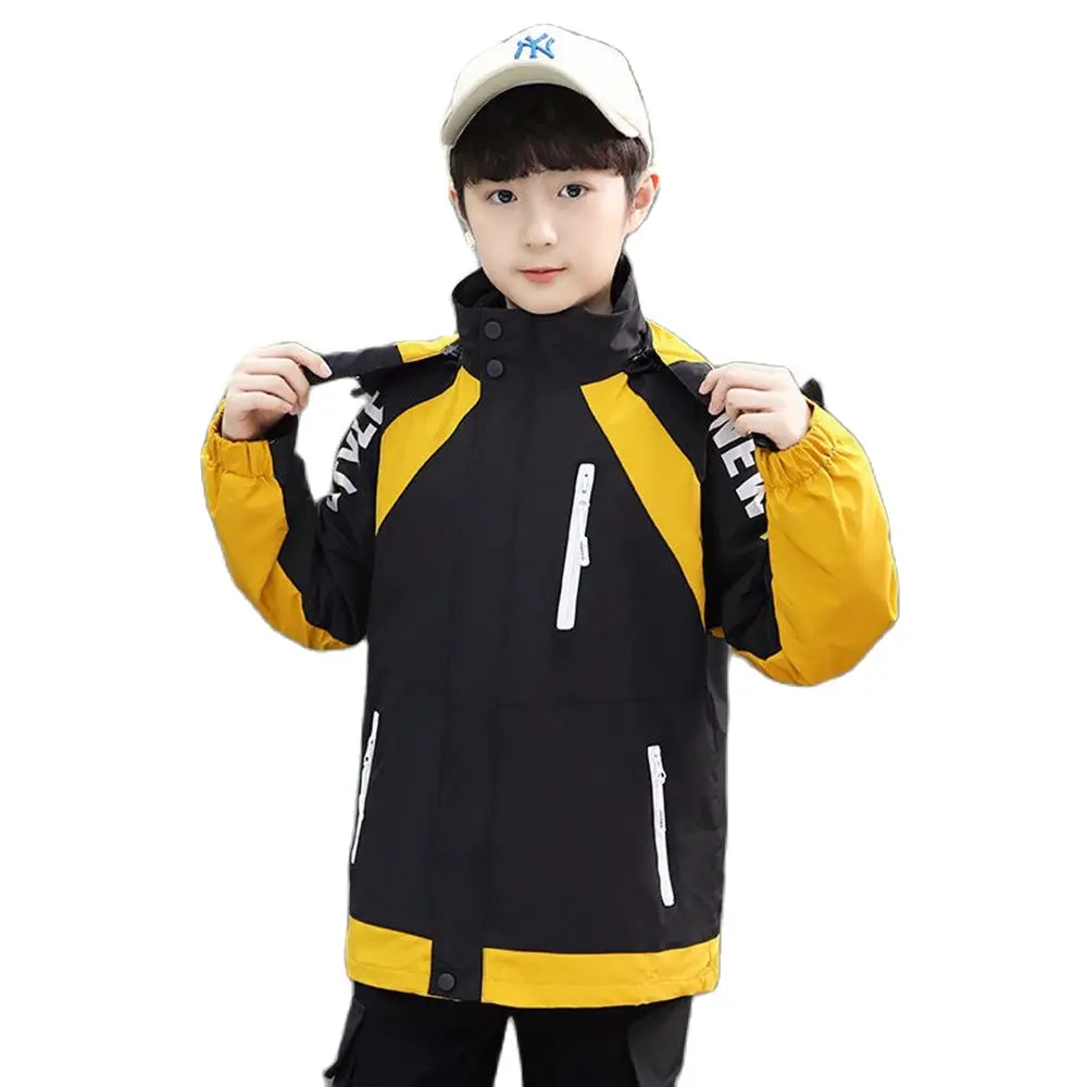 

New Winter Polyester Jacket For Boys Fashion Polar Fleece Thicken Removable 3 In 1 Sportswear Outdoor Casual Children's Clothing
