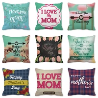 happy mothers day custom gift throw pillow covers flower pattern pillowcase home decoration 2022 new pillow covers cushion
