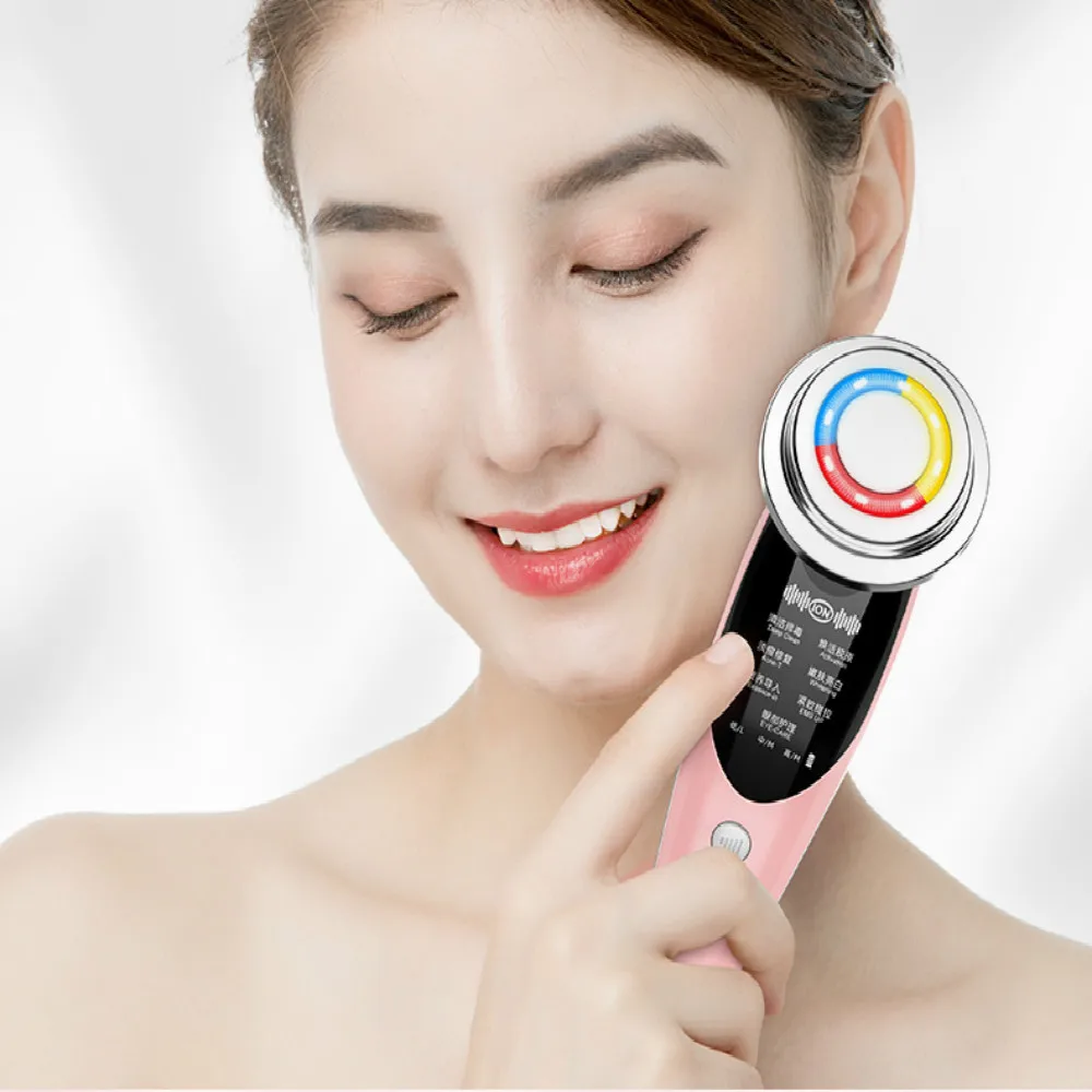 

7 in 1 LED Skin Rejuvenation Radio Mesotherapy EMS Facial Radio Frequency Face Beauty Moisturizer Device Remover Wrinkle