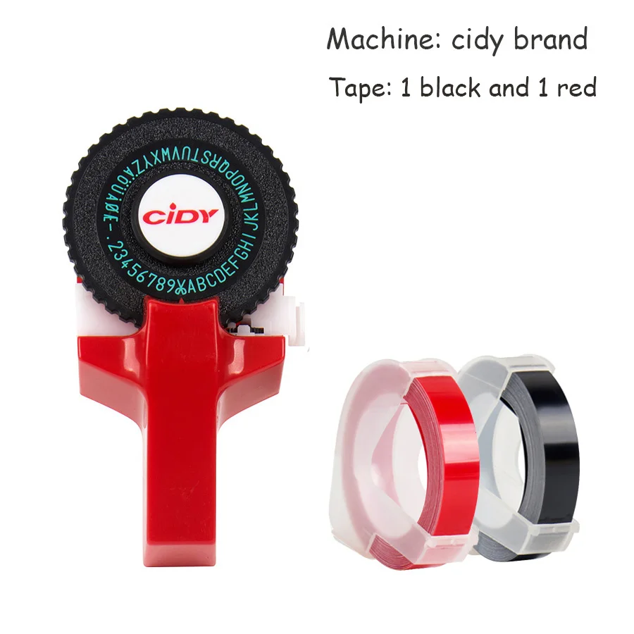Красный цвет MoTex E101 принтер мини DIY Ручная Совместимость для dymo 3D тиснение ручная лента ручная машинка надпись машина - Цвет: machine add 2 tape