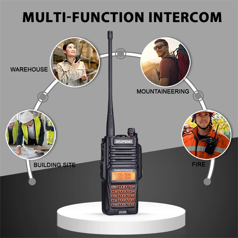 Baofeng UV-9R 8W High Power IP67 PTT Waterproof Walkie Talkie 10 Km UV 9R Woki Toki Two Way Radio Ham CB Radio Communicador UV9R