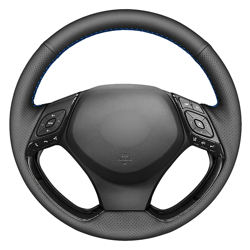 

Black Artificial Leather Hand-stitched Car Steering Wheel Cover For Toyota C-HR CHR 2016 2017 2018 2019 Izoa 2018 2019
