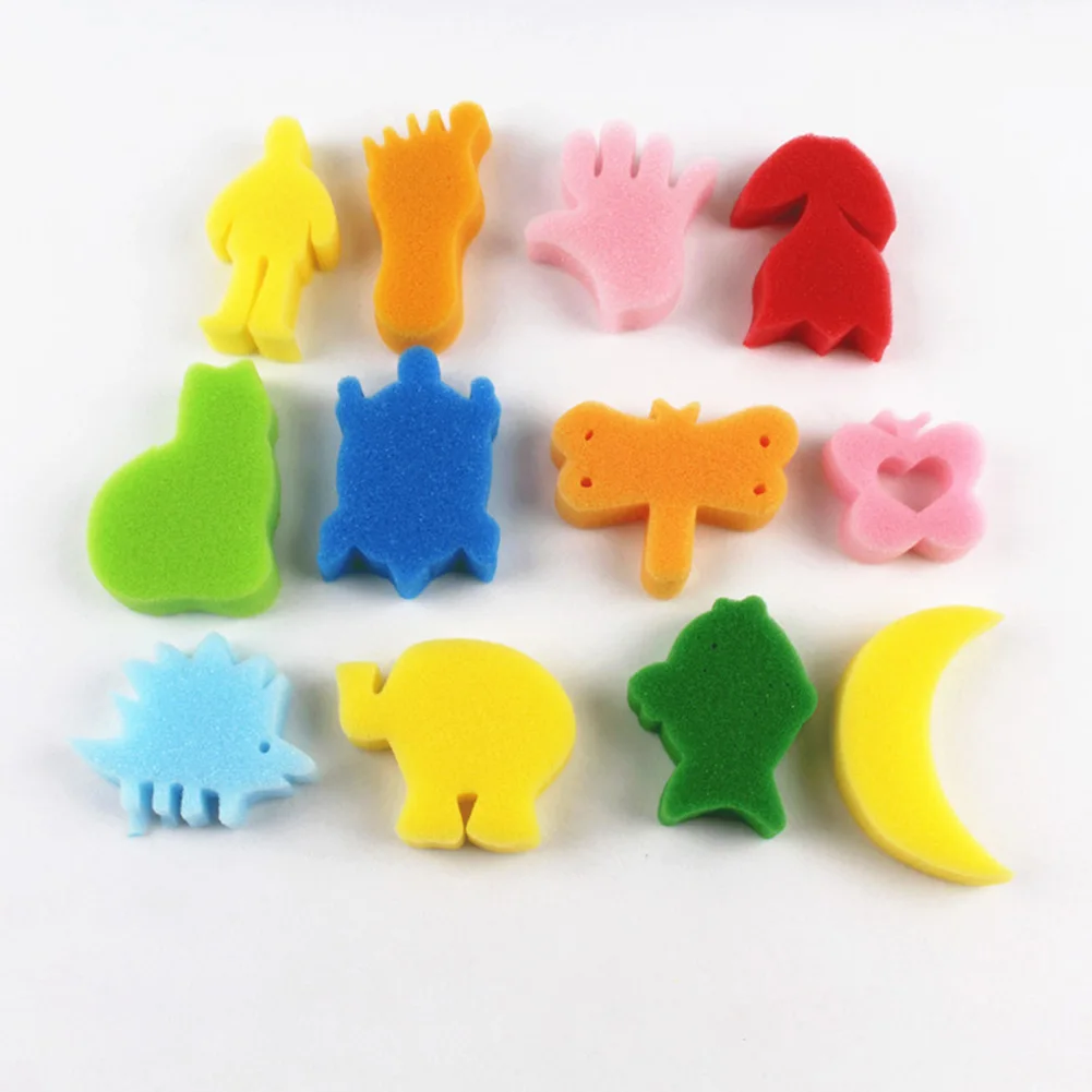 

24Pcs Painting Sponge DIY Painting Tool Colorful Assorted Sponge Children DIY Painting Arts and Crafts for Kids Education Toy