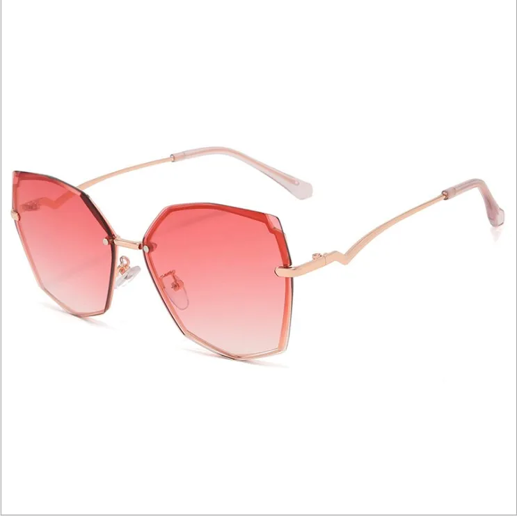 

New High Quality Vintage Sun Glasses Ladies Shades Clear Lens Rimless Women