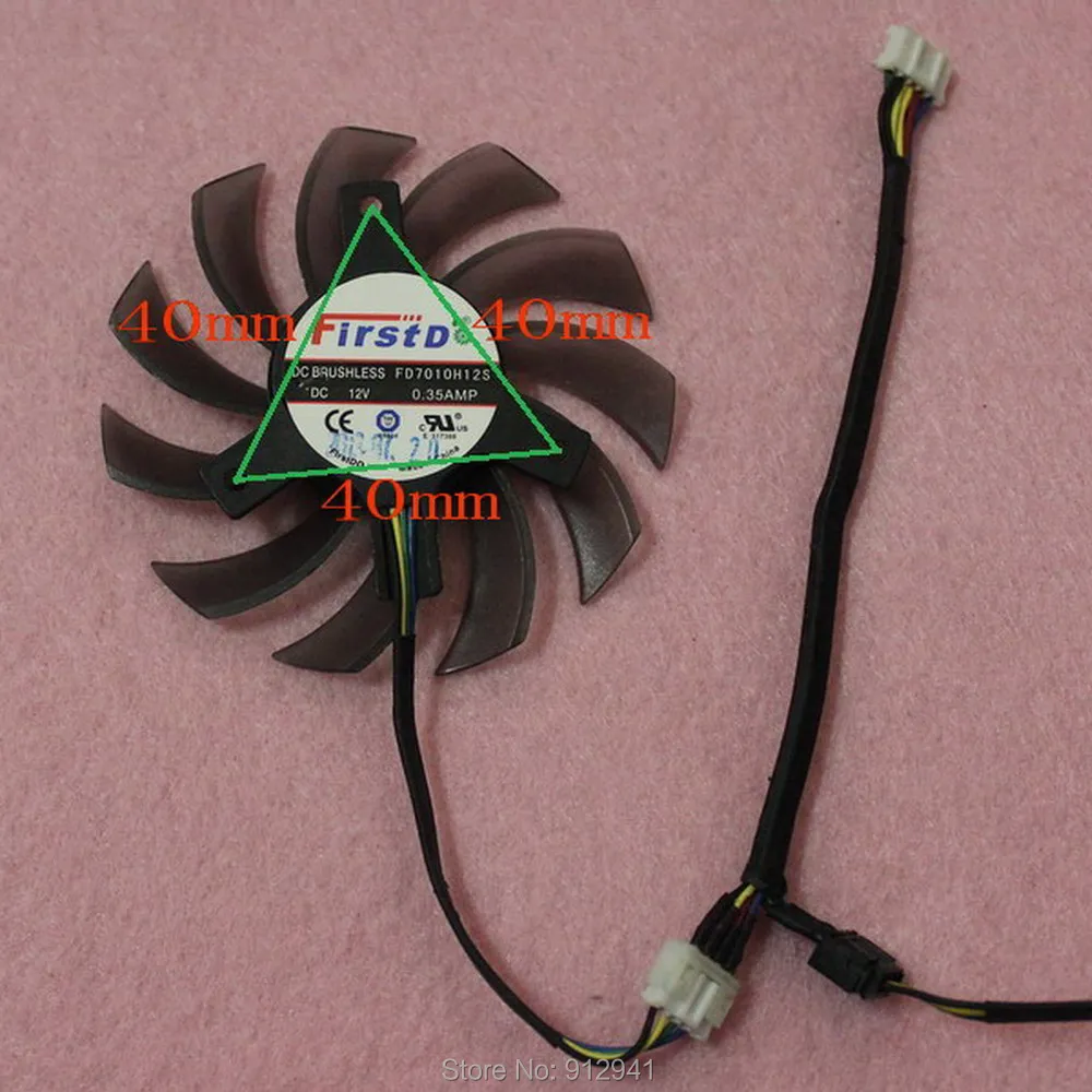 R184 FD7010H12S + FD8015U12S 75 мм двойной кулер Замена вентилятора 4 провода 5Pin для ASUS GTX560 TI HD7850