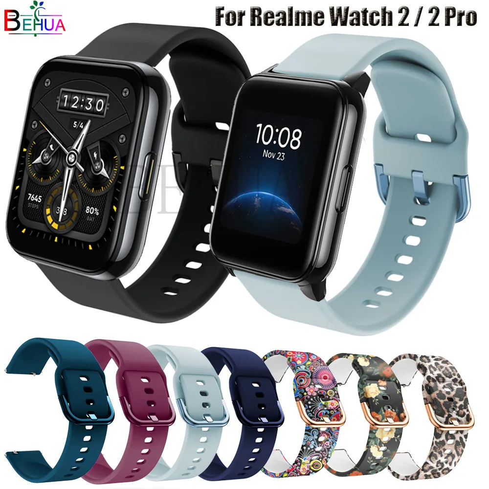 WatchBand 22MM Strap For Realme Watch 2 / 2 Pro SmartWatch Silicone Wriststrap For Realme Watch S /Pro Bracelet Accessories Belt