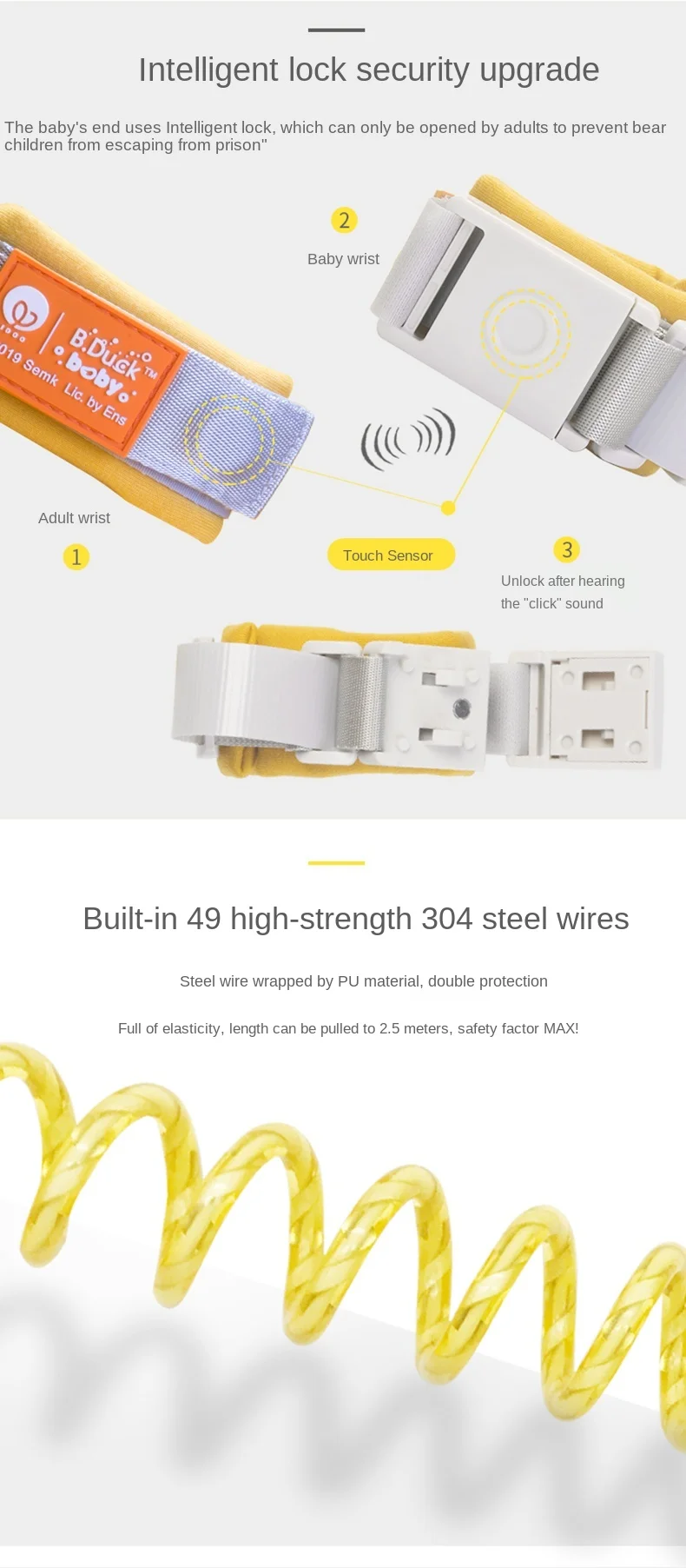 

zq Anti-Lost Children with Traction Rope Baby Child Safety Bracelet Anti-Lost Baby Walking Tool