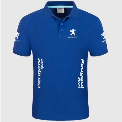 

Summer High quality brand for Peugeot logo polo short sleeve shirt Fashion casual Solid Polo Shirt unisex shirts