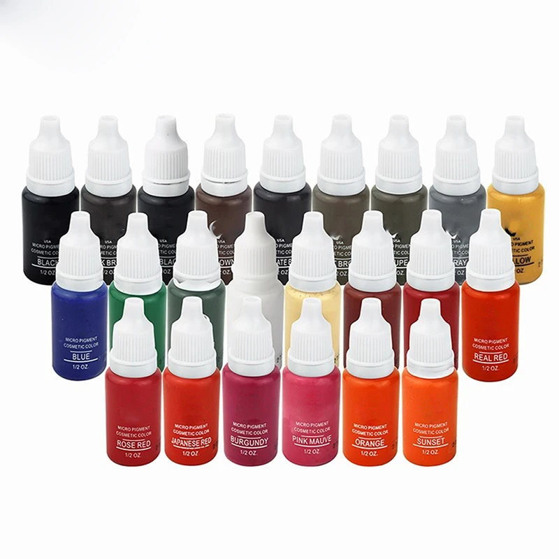 

High quality 23/Set Eyebrow & Lip Permanent Makeup Tattoo Ink MICROBLADING Pigment Cosmetic Tattoo Artist Paint Pigment Set