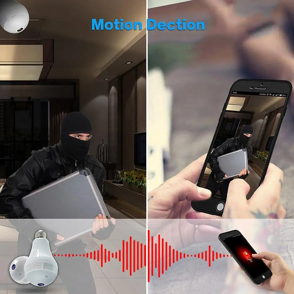 Панорамная камера видеонаблюдения с ночным видением 960P 360 градусов |