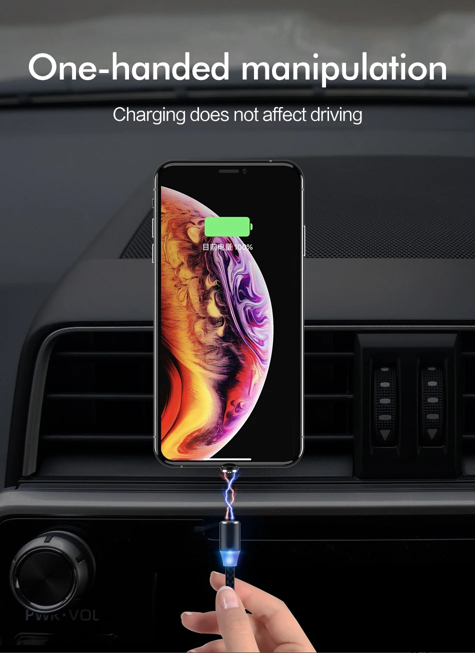 1 м 2 м 2.4A Магнитный USB кабель Micro usb type C кабель со светодиодной подсветкой Магнит USB лента C Шнур для iPhone samsung Xiaomi Кабель зарядного устройства