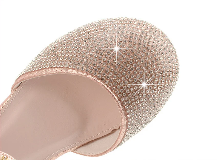 

Cinderella Anna Elsa Shoes Princess Bowtie Beading Cosplay Costume Baby Girls SummerSandals Pearles Party Birthday