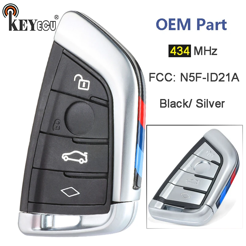 

KEYECU 434 МГц NCF2951/ 49 чип FCC, аддитивного цветового пространства: N5F-ID21A BDM OEM умный дистанционный ключ-брелок от машины для BMW Z4 G20 G30 G32 G11 G15 G29 серебр...
