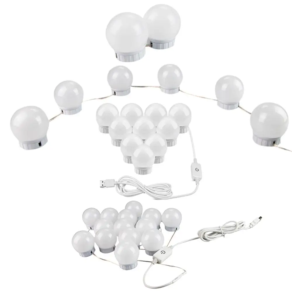 2/6/10/14LED Светильник лампы 5V USB макияж зеркало с подсветкой led лампа градиент Плавная светорегулирующими лампочками косметический светильник ed Make up зеркала лампы - Испускаемый цвет: B