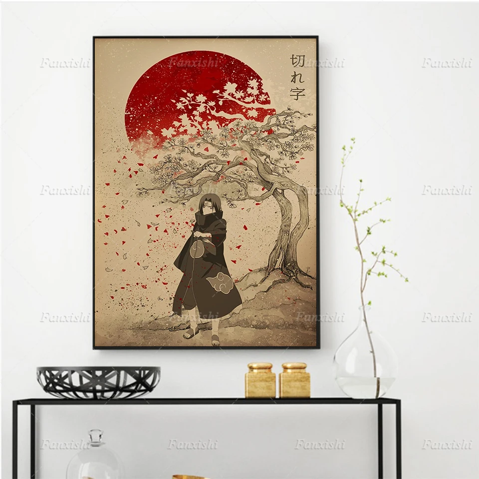

Japan Naruto Vintage Poster Uchiha Itachi Wall Art Canvas Painting Print Modular Picture Home Living Room Decor Anime Lover Gift