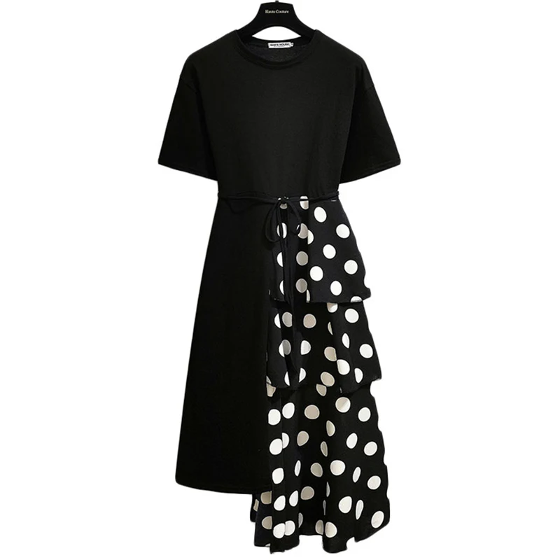 Платье PERHAPS U женское средней длины свободное повседневное ассиметричное в