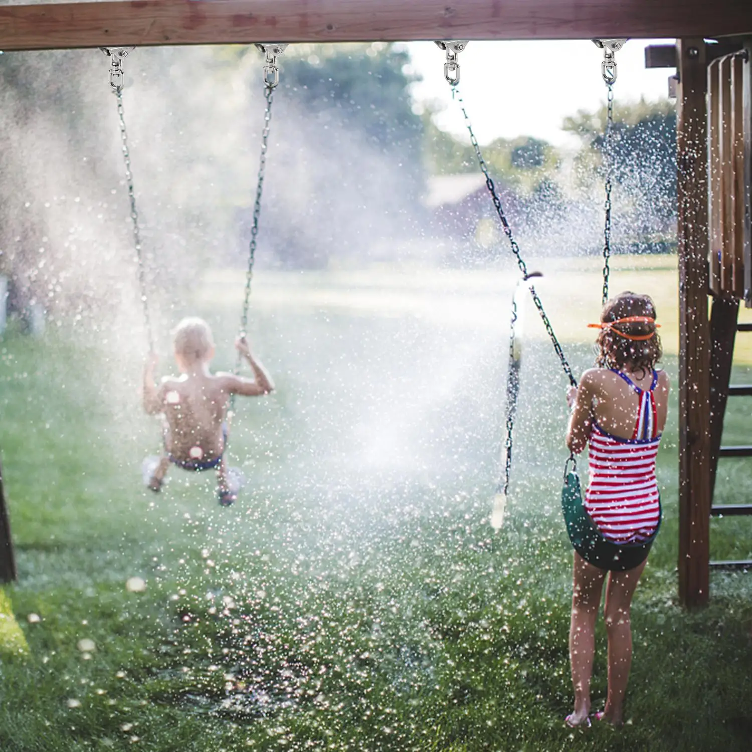 

Stainless Steel Hooks 360 Swivel Swing Hanger Double Protection Design 2 Pairs Camping Equipment