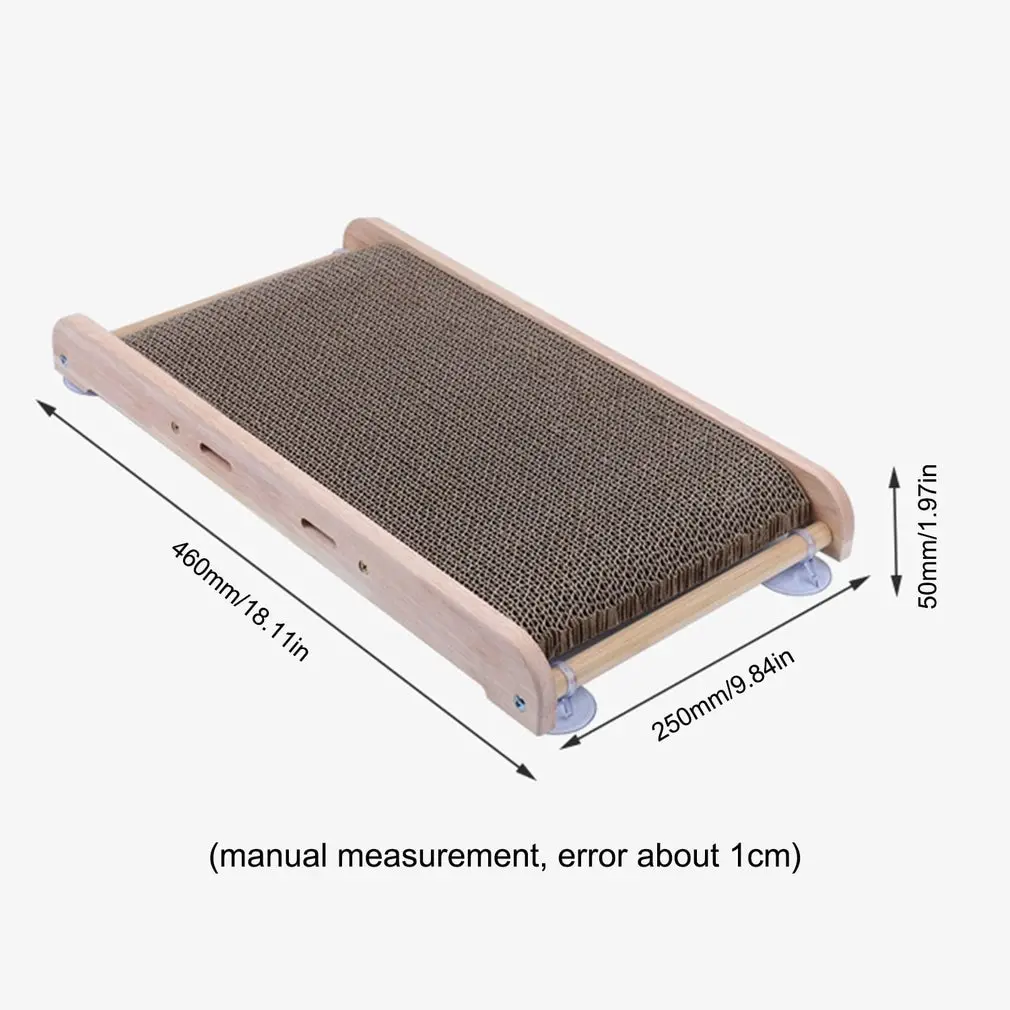 

Cat scratcher pad bed wood corrugated cat scratcher training suction design climbing scratcher solid wood grinding claw