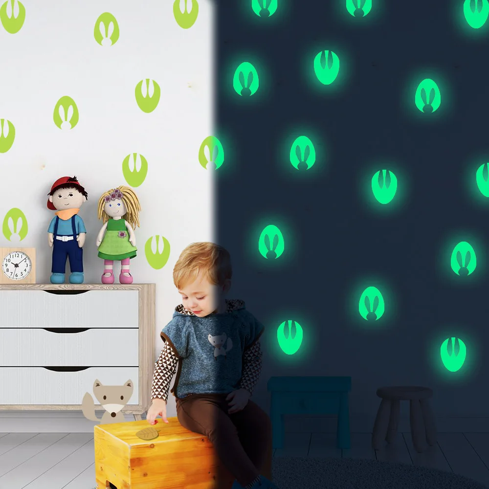 

Pvc Easter Eggs Glow Stickers Luminous In Dark Night Fluorescent Wall Art 3D Home Decals for Kids Bedroom Ceiling Switch Decor
