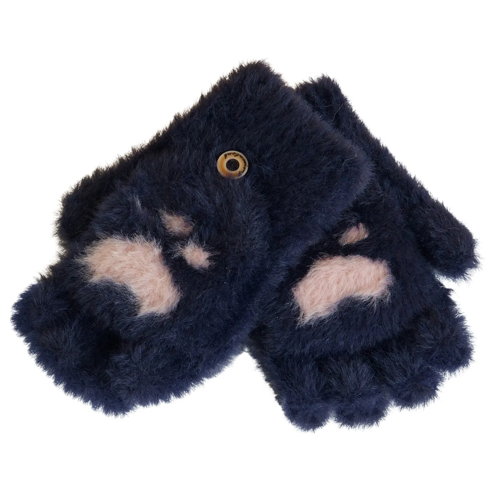 

Drop Ship Soft Fleece Cat Gloves Fingerless Half Finger Wrist Gloves Women Girls Winter Warm Riding Cycling Gloves Mitten N26