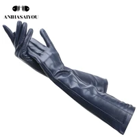 multicolor womens gloves50cm long leather glovessheepskin womens leather gloveskeep warm womens winter gloves 2226c