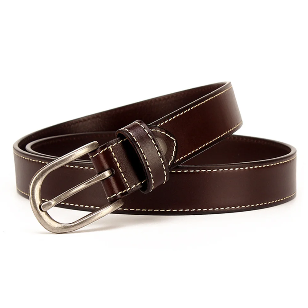 FAJARINA Ladies Quality Cow Skin Leather Retro Style Female Design Decorative Pin Buckle Cowhide Belts for Women 2.8cm N17FJ901